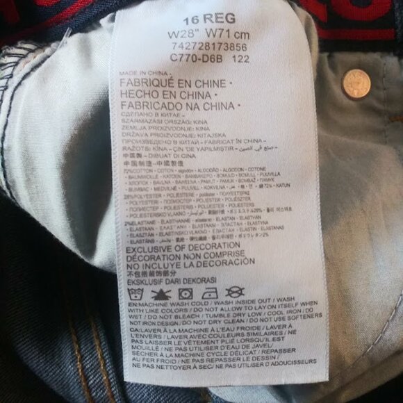 Levi's boy's size 16R  (28 waist) slim jean shorts - Picture 15 of 16